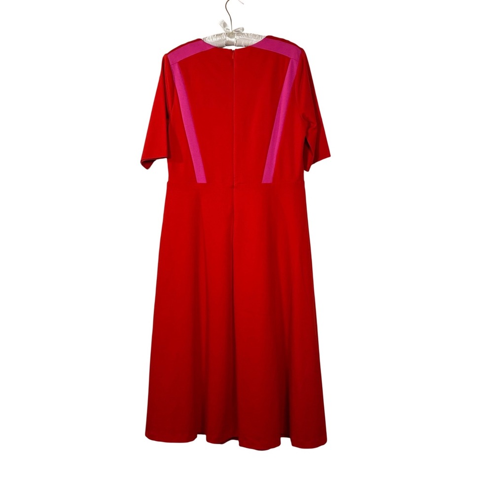 Boden Dress Red 12 Fit and Flare NEW quiet luxury fully lined knit cotton blend - Picture 2 of 10